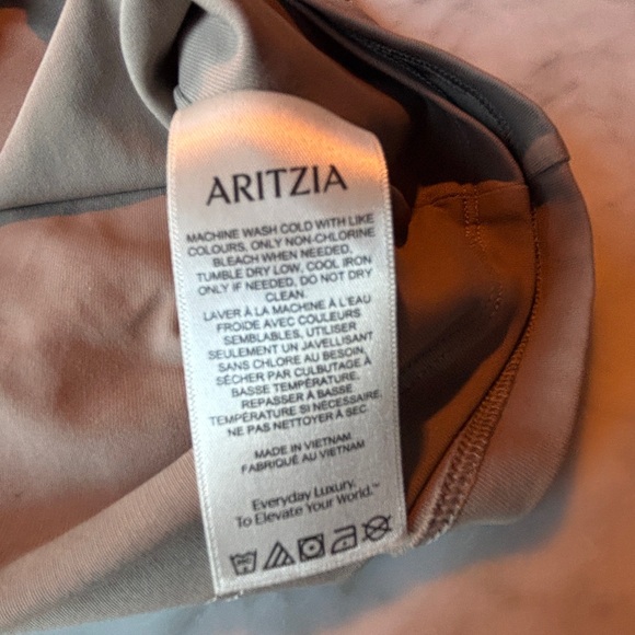 Aritzia Contour Collide Dress – Sculpt Knit Bodycon Mini Beige – Size Small - Picture 6 of 8